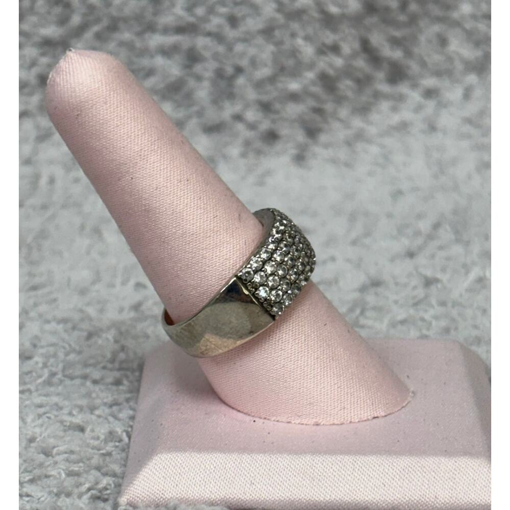 Sterling Silver Cz Pave Statement Ring Size 8 #63… - image 2